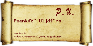 Psenkó Uljána névjegykártya