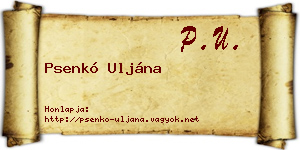 Psenkó Uljána névjegykártya